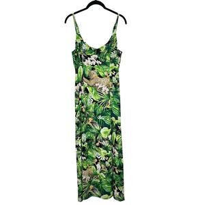 WHBM Womens Printed Lace Up‎ Back Maxi 6 Amazon Jungle Print Resort Tropical